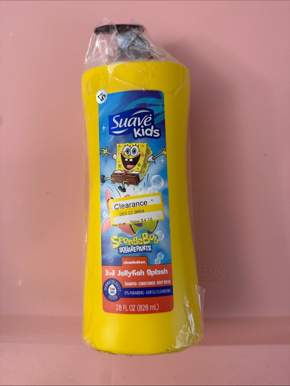 Suave Kids 3-in-1 Jellyfish Splash Shampoo + Conditioner + Body Wash - Yellow